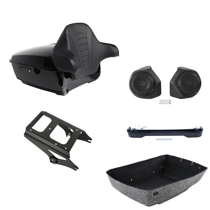 Trunk Backrest Mount Speakers for Harley Road Glide (2009–2013)