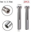 Stainless Steel Conversion Head for Electric Drills (2PCS, 2.35 to 3mm Shank)