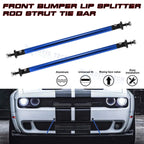 2-Piece Blue Front Bumper Lip Splitter Strut Rod Tie Bars for Charger (2015-2021)