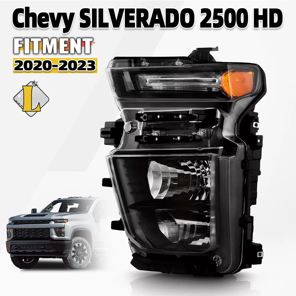 Halogen Headlight Driver Side for Chevy Silverado 2500HD 3500HD (2020–2023)
