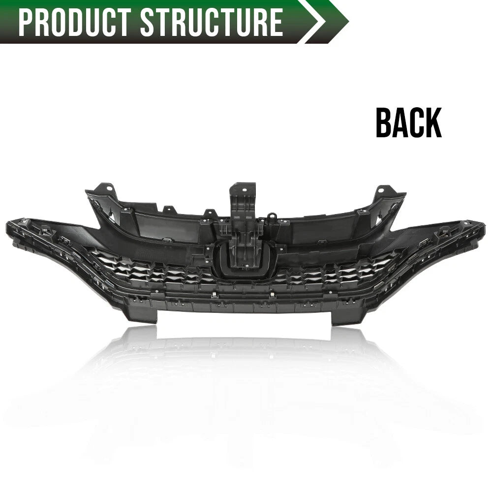 Front Bumper Upper Honeycomb Grille with Chrome Trim for Honda Fit (2018–2020)