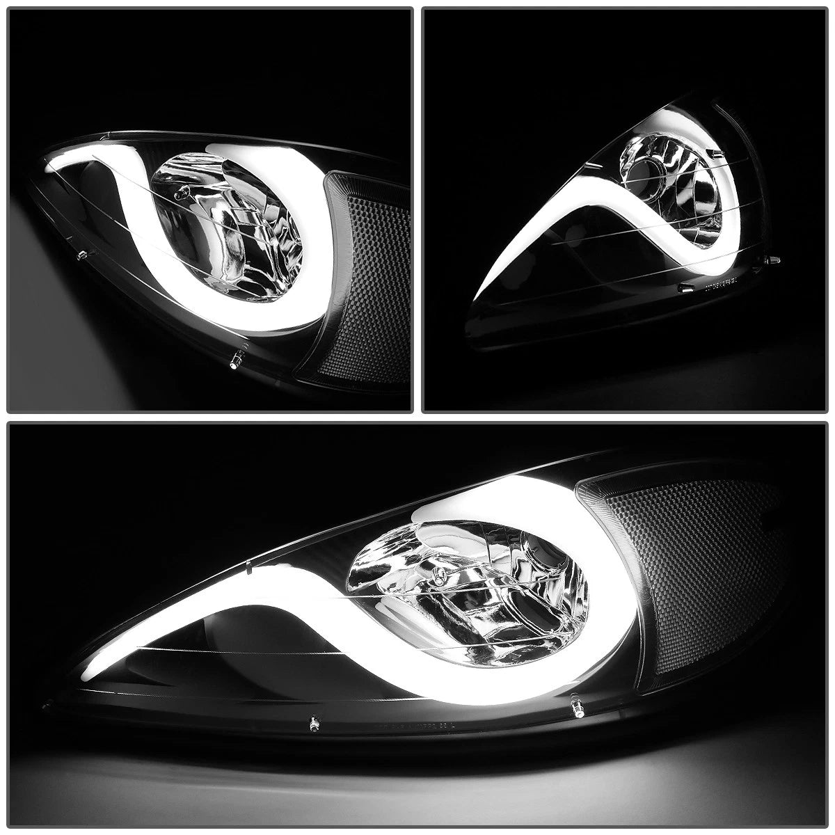 LED Black Clear Signal Headlight Lamps for Pontiac Grand AM (1999–2005)