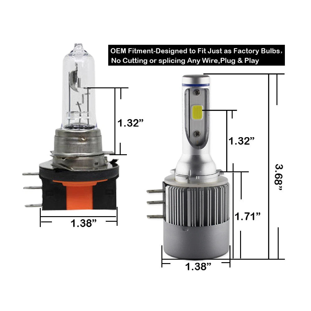 H15 High Power White Headlight DRL Bulbs for Ford Explorer (2016–2018)