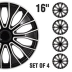 Set of 4 Wheel Covers for R16 Tire & Rim (16 Inch) - Black