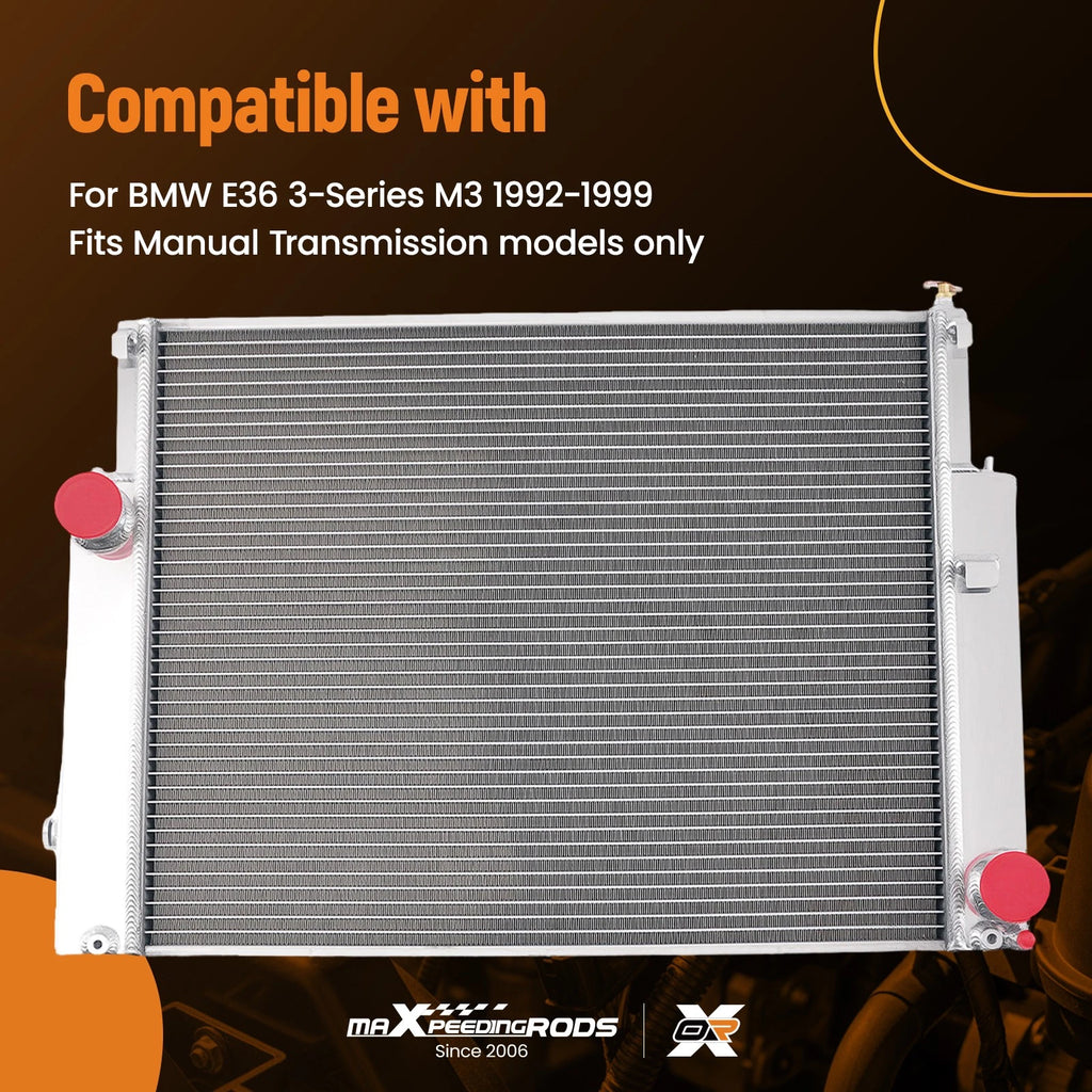 Aluminum Radiator for BMW E36 M3 (1992–1999) Manual Trans (2-Row)