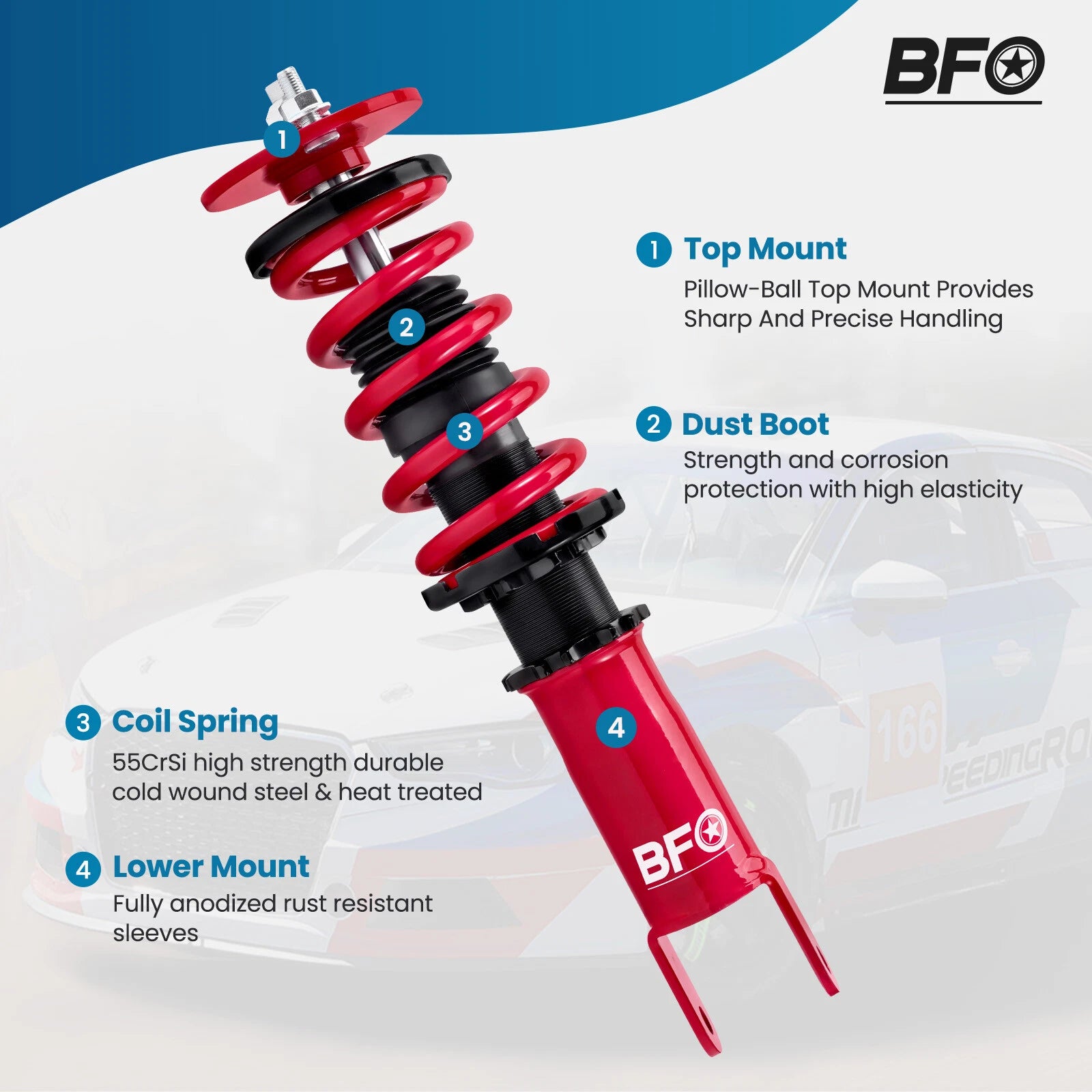 Adjustable Coilover Kit for Honda S2000 (2000-2009)
