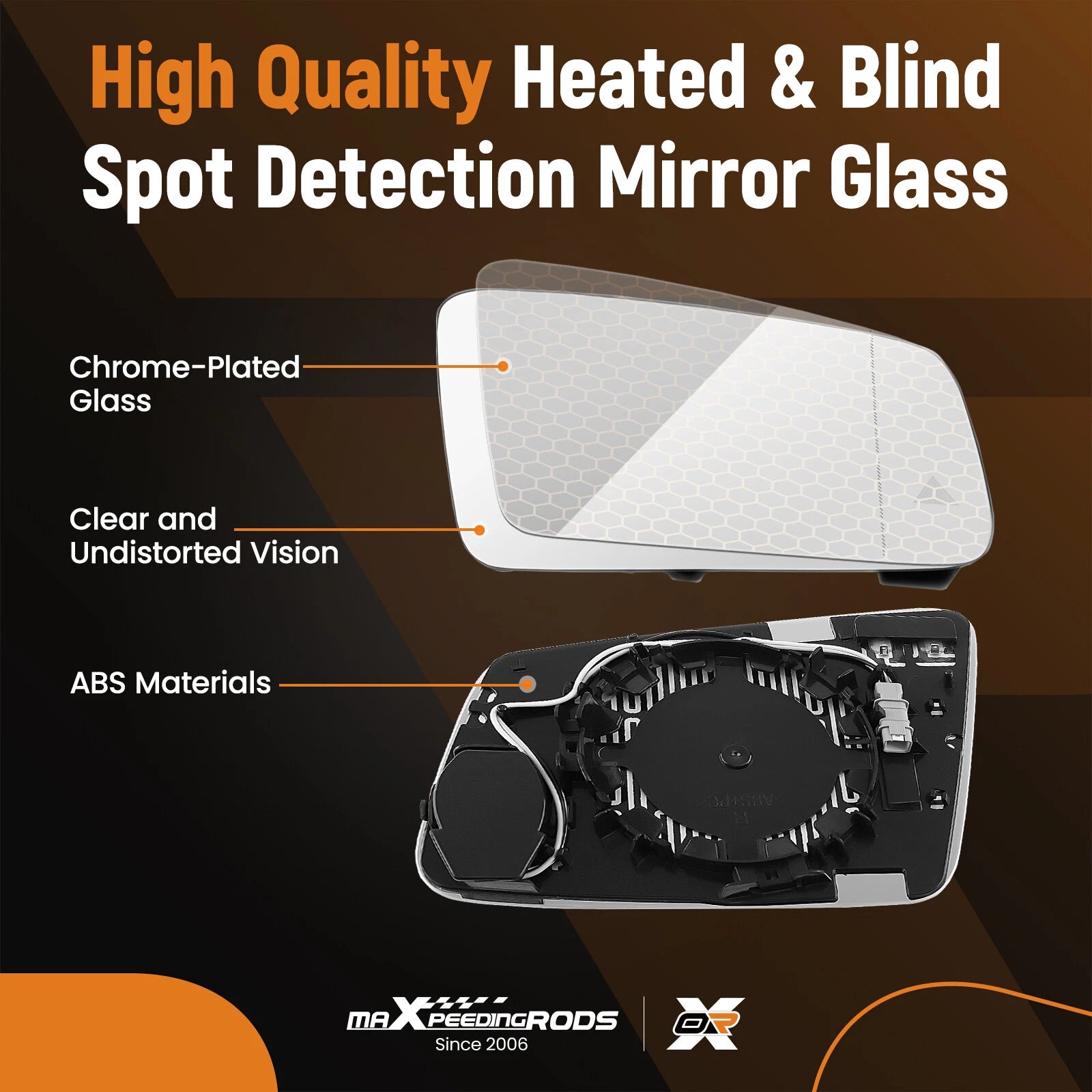 Passenger Side Mirror Glass with Heat and Blind Spot for Mercedes Benz GLA (2013–2018)