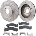 Brake Disc and Pad Kit for Cadillac DTS (2006–2011) Cross-drilled