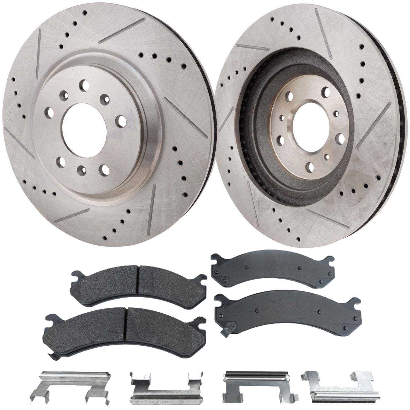 Brake Disc and Pad Kit for Cadillac DTS (2006–2011) Cross-drilled