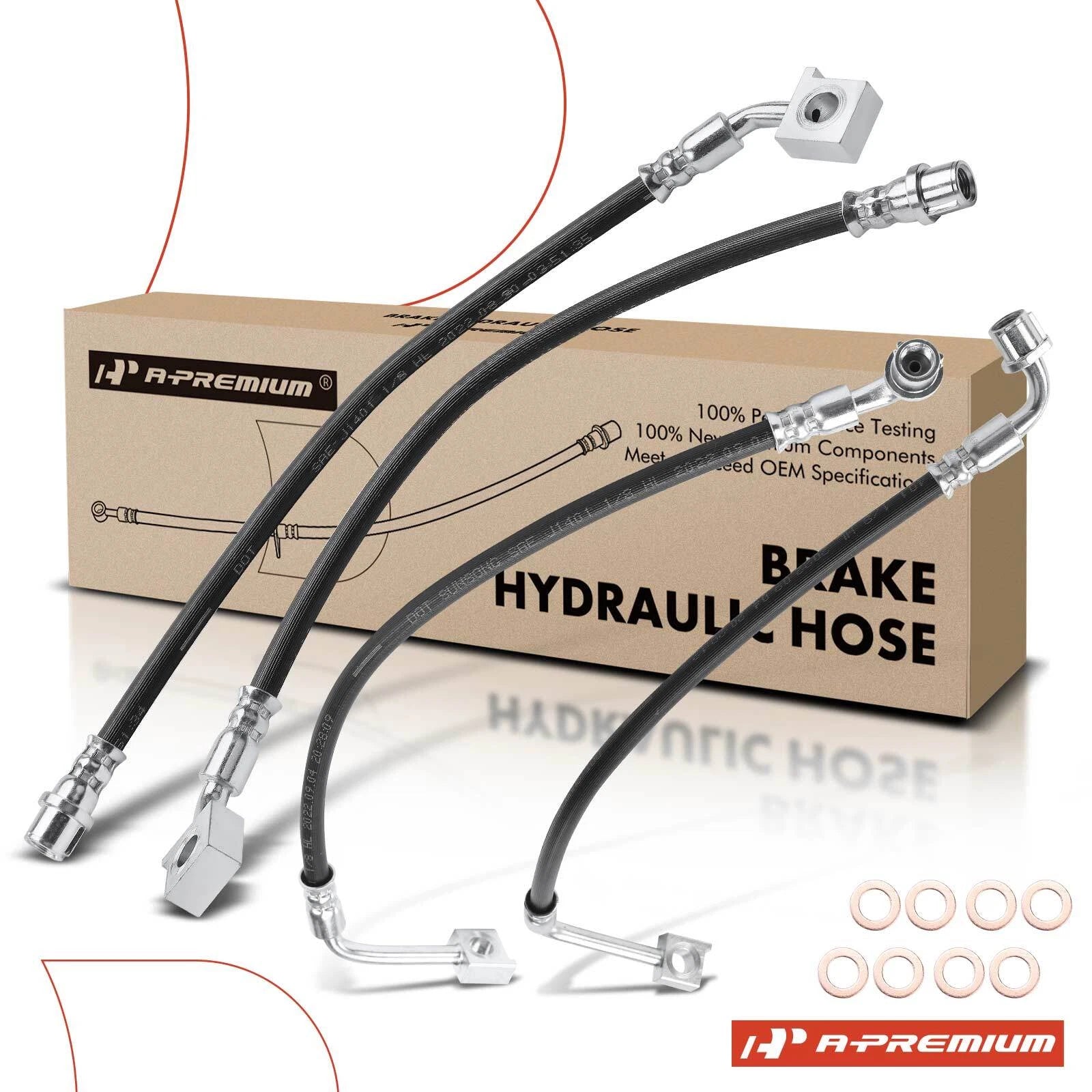 Set of 4 Brake Hydraulic Hoses for Chevy Cruze (2017â2018)