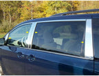 8p Luxury FX Chrome Pillar Post Trim w/Mirror Pieces For 2011-2020 Toyota Sienna