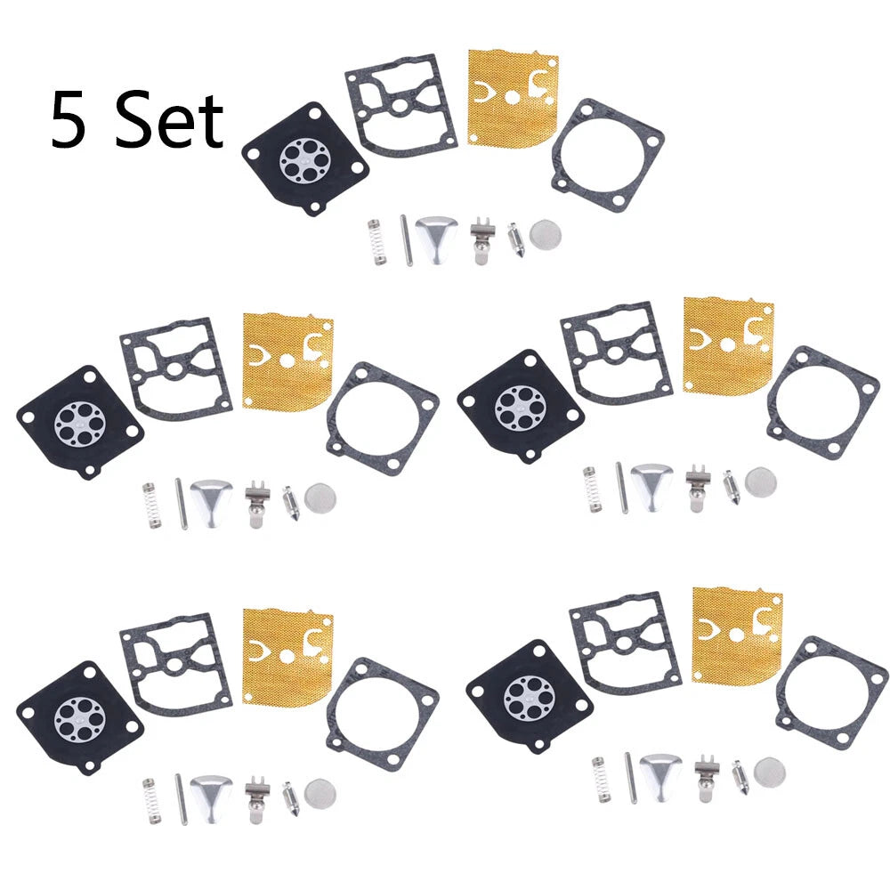 Set of 5 Carburetor Kits for Jonsered 2041 2045 2050 (Zama RB-45)