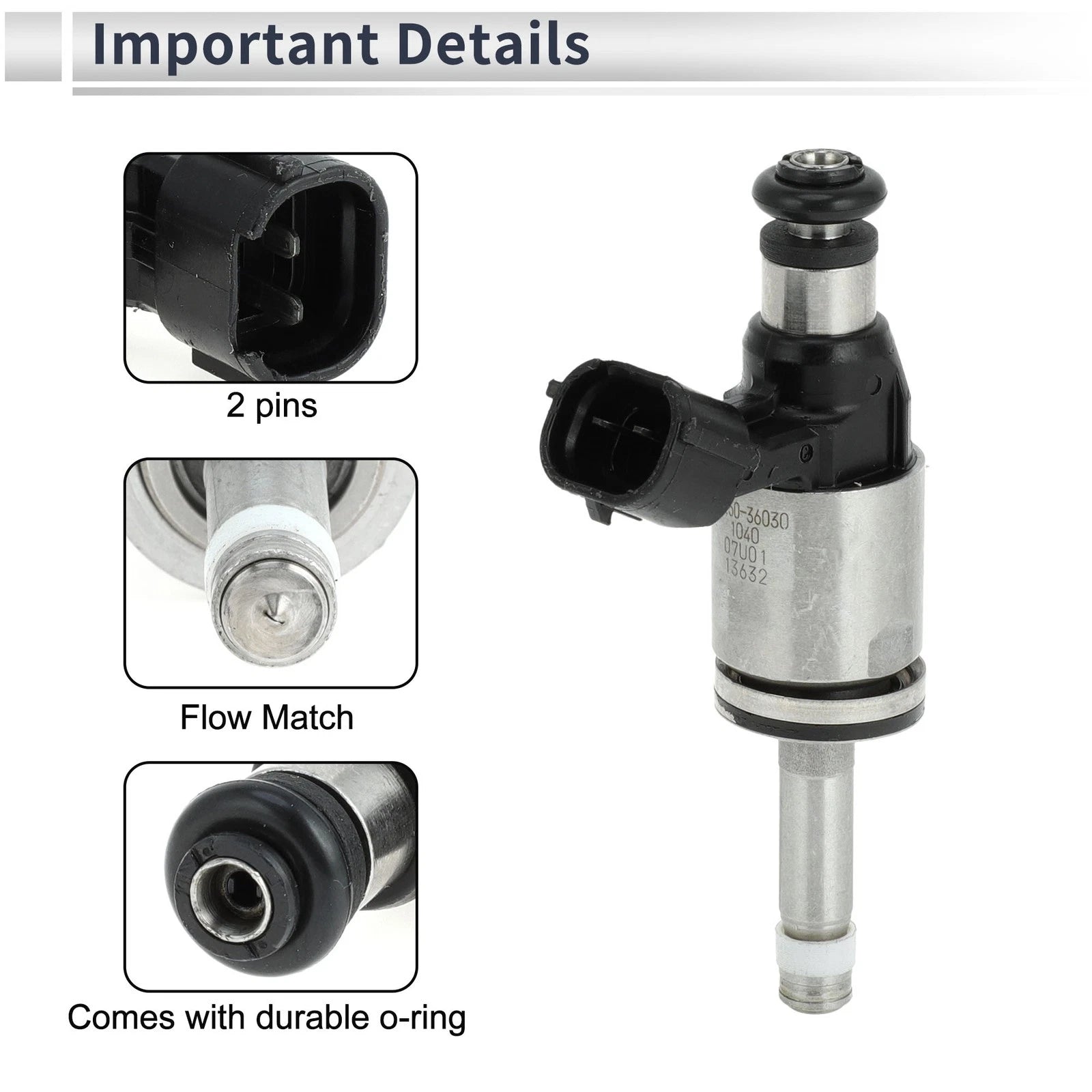 Fuel Injector for Lexus NX200t 2015–2017 (1 Pc, Black)