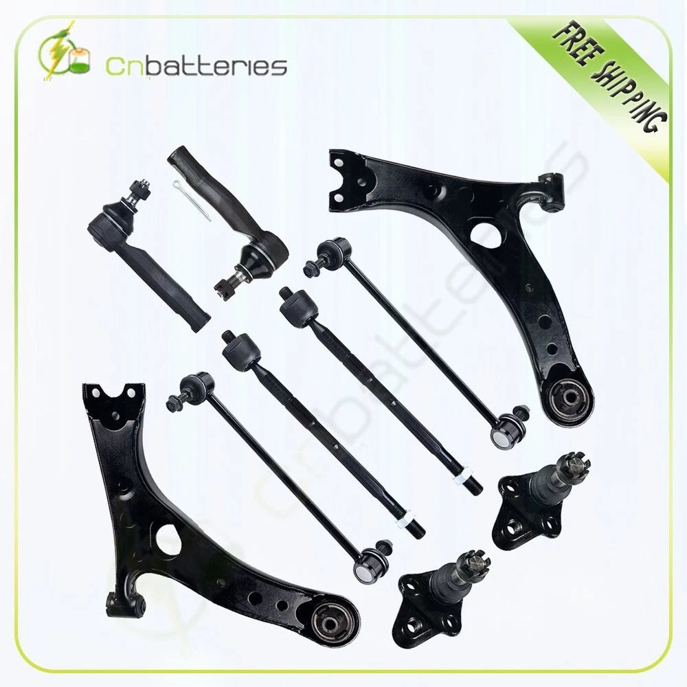 10Pcs Control Arm Ball Joint Tie Rod Sway Bar Kit for Toyota RAV4 (2001–2003)