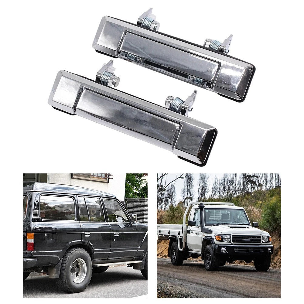 Chrome Front Door Handle Pair for Toyota Land Cruiser J70 (2010–2016)