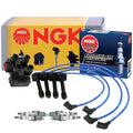 NGK DIS Ignition Coil Wires & 4 Iridium IX Spark Plugs for Ford Probe (1993–1997)