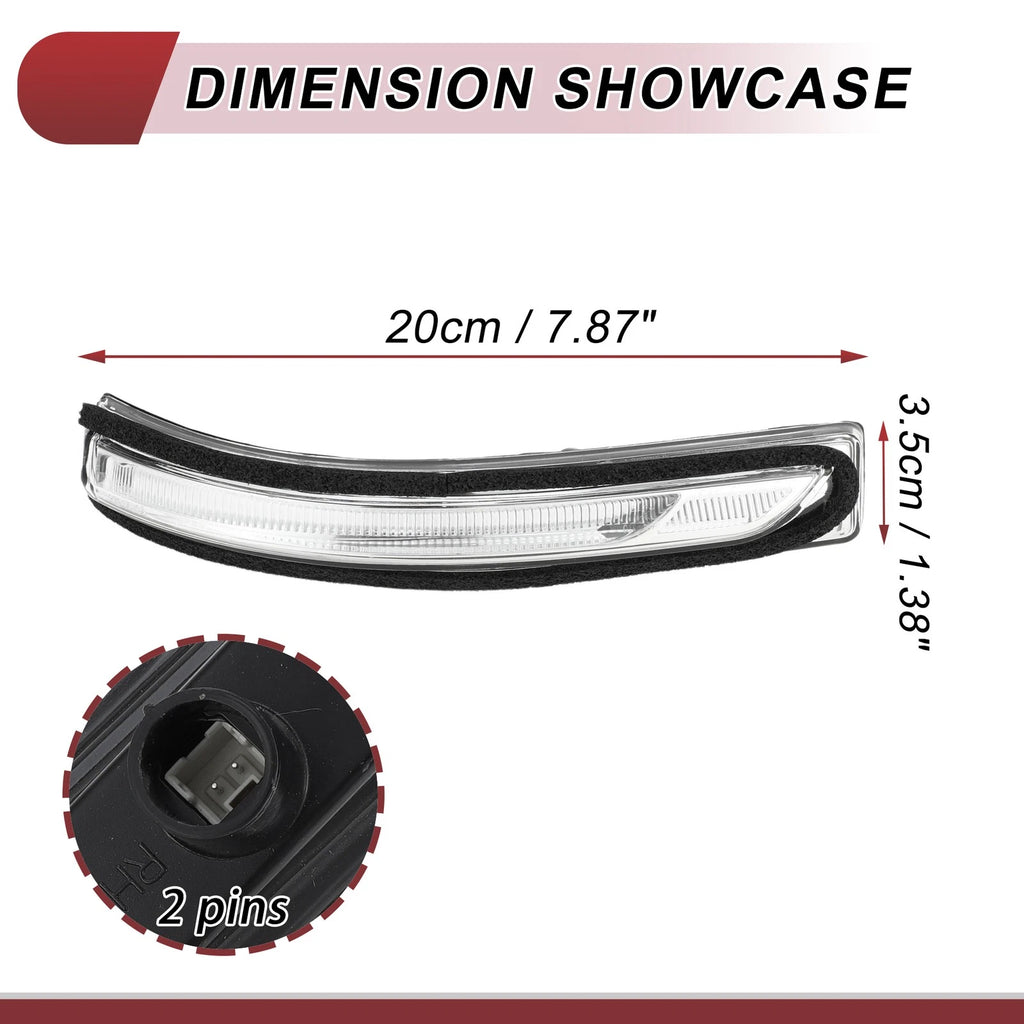 Right Mirror Turn Signal Light for KIA Niro (2017–2020) No. 87623G5000 Black Clear