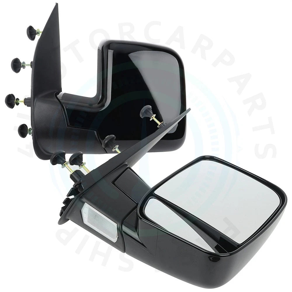2PC Black Manual Folding Side View Mirrors for E-150 E-250 E-350 (1992–2014)