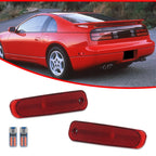 Rear Side Marker Signal Lights for Nissan 300ZX Z32 (1990–1996) with Red LED Bulbs