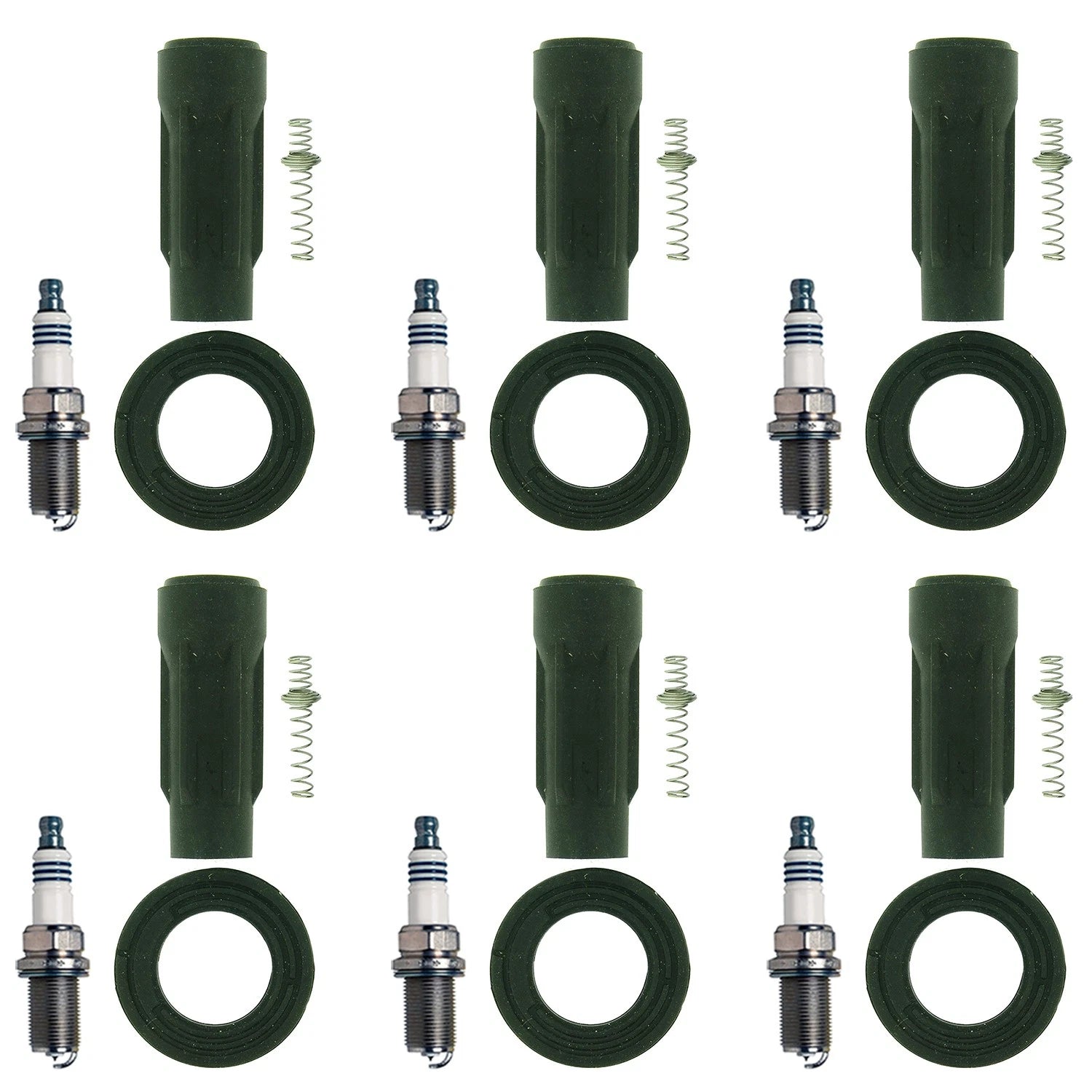 Set of 6 Denso Iridium Power Plugs & NGK Ignition Coil Boots for Lexus RX450h (2006–2022)
