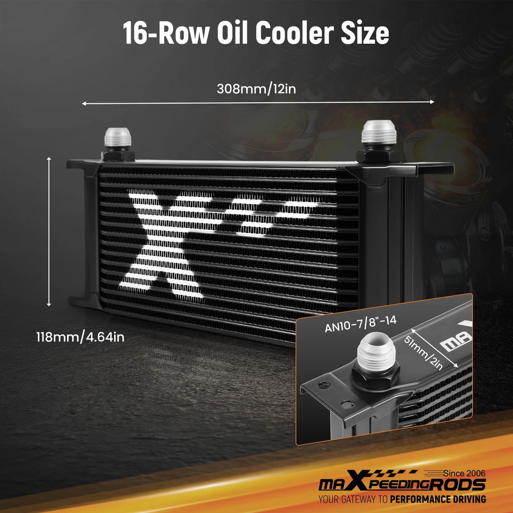 Universal Oil Cooler Kit for Transmission Engine (16 Row)