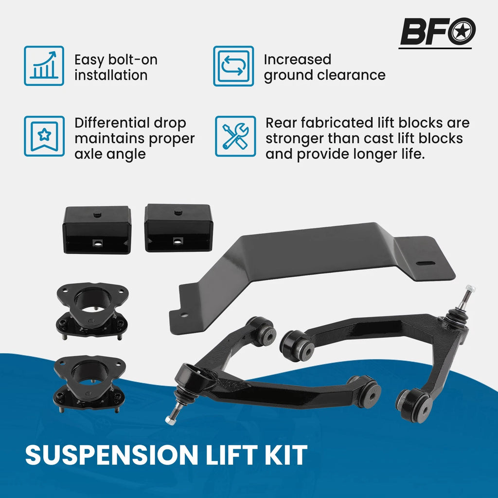 3.5" Lift Kit for Chevy Silverado 1500 4WD (2007–2016) w/ Blocks Shocks Control Arm