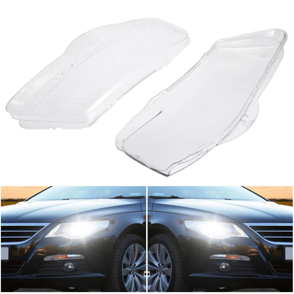 1 Pair Headlight Lens Cover Shell for VW Passat B6 (2006–2011) 3C0 941 0