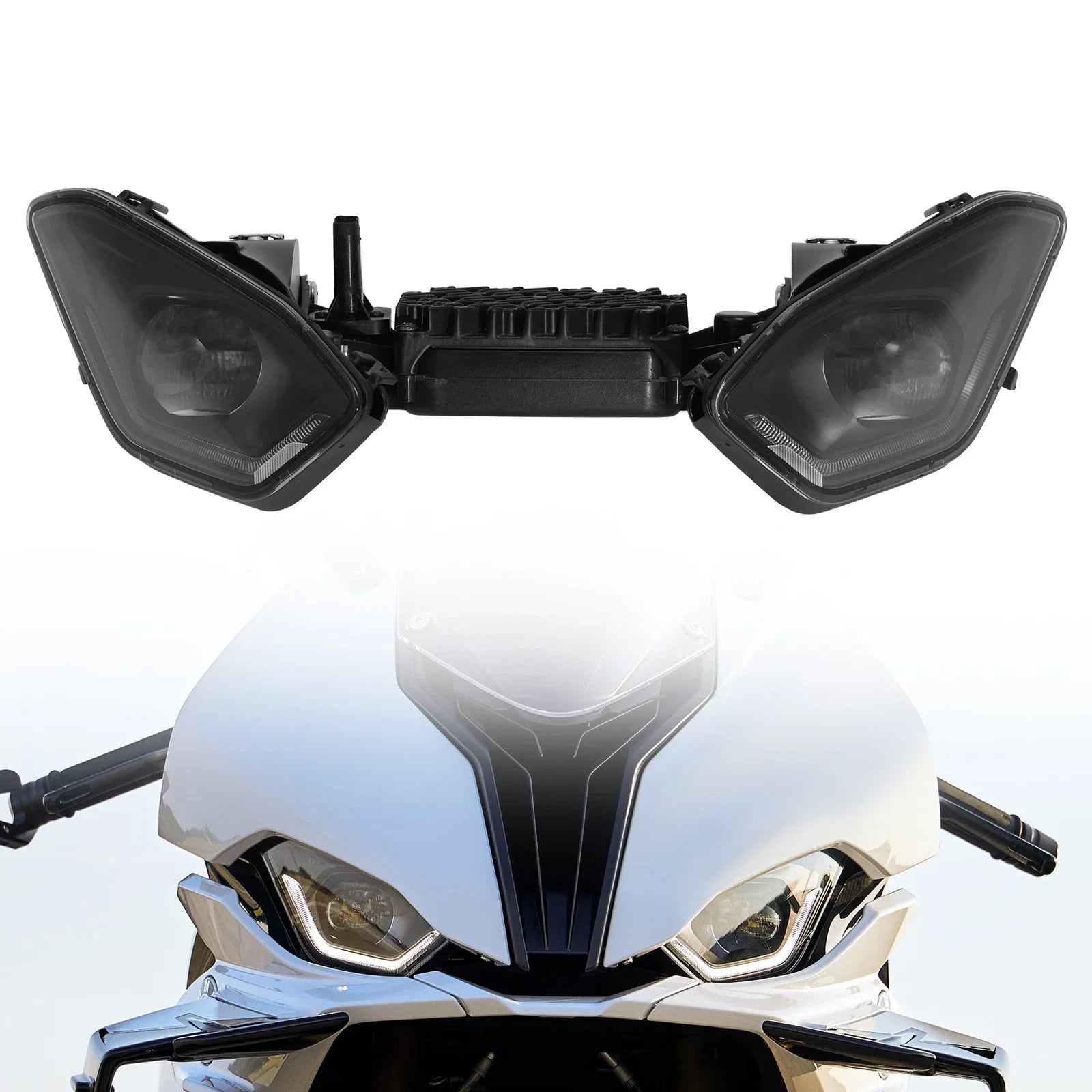 LED Headlight Assembly & Fairing Bracket Trim Panel for BMW S1000RR (2019–2025)