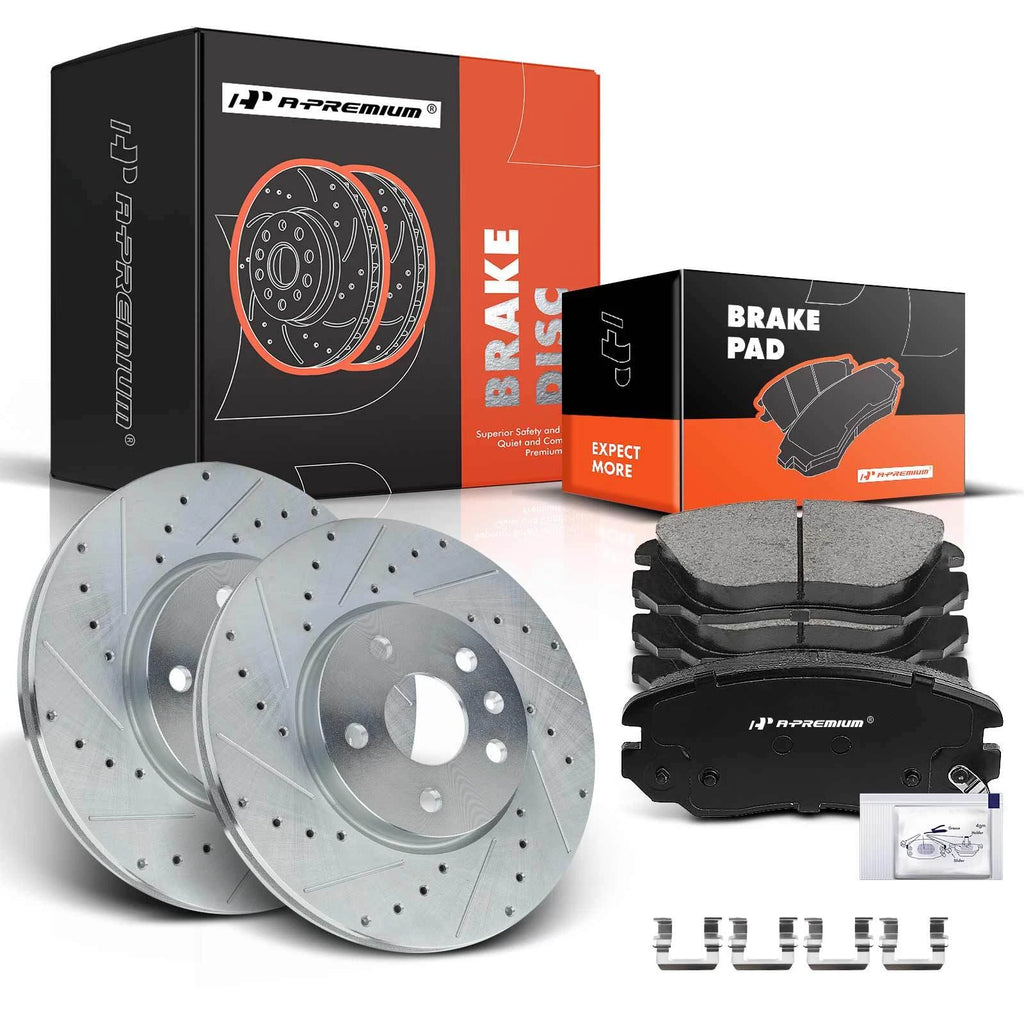 Drilled Brake Rotors & Ceramic Brake Pads for Chevy Equinox GMC (2010–2017)