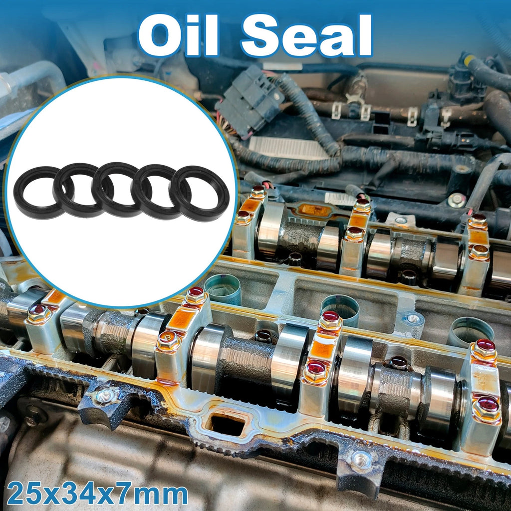 Set of 5 Oil Seal Rotary Shaft Seal for Various Models (25x34x7mm)