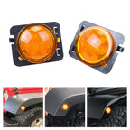 Pair Front Fender LED Side Marker Light Amber for Jeep Wrangler JK (2007–2018)