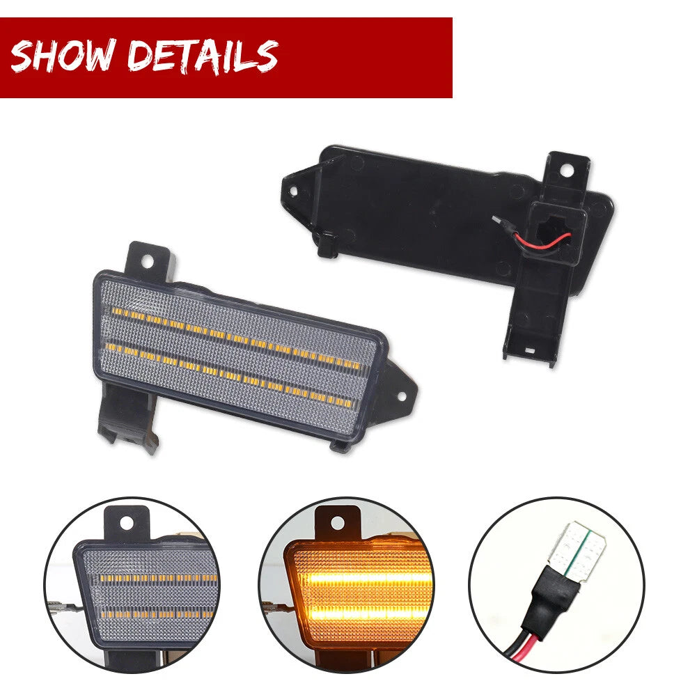 Clear Lens Amber LED Front Side Marker Lights for Chevy Chevelle El Camino