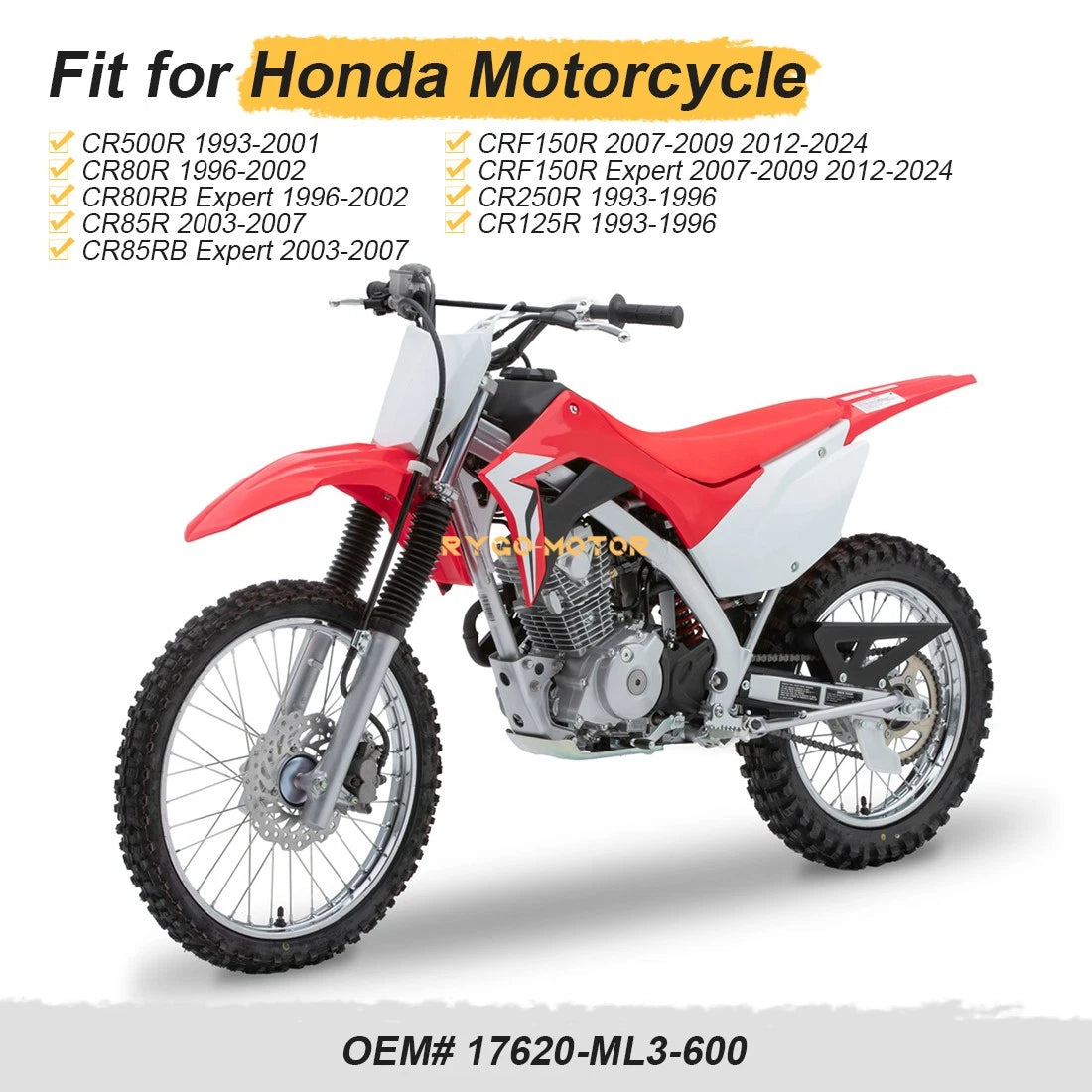 Fuel Gas Cap 17620-ML3-600 for Honda CR80R CR125R CR250R CR500R CRF150R (1985–2007)