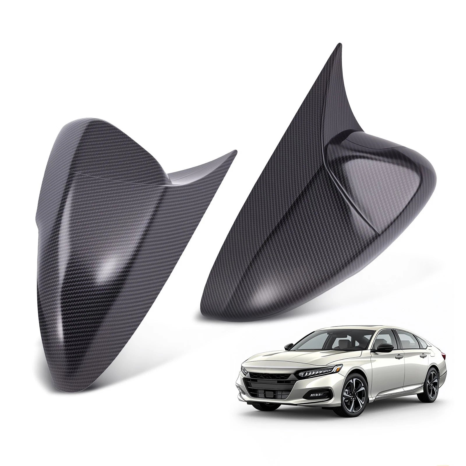 Carbon Fiber Side Mirror Covers for Honda Accord (2018–2022) Left Right Black ABS