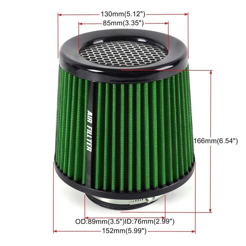3" Cold Air Intake Cone Replacement Dry Air Filter for