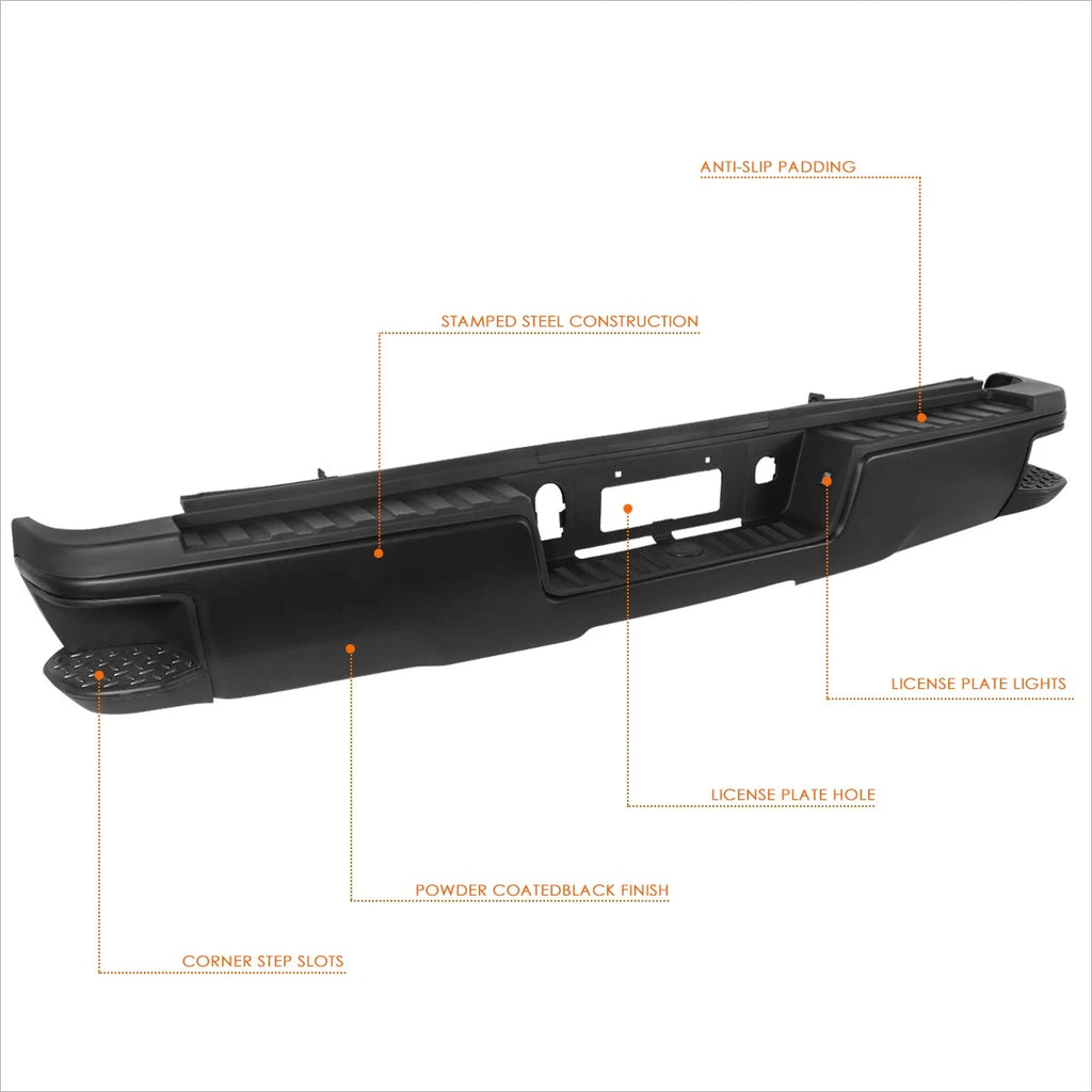 Rear Step Pad Bumper for Silverado/Sierra 2500HD/3500HD (2015–2019)