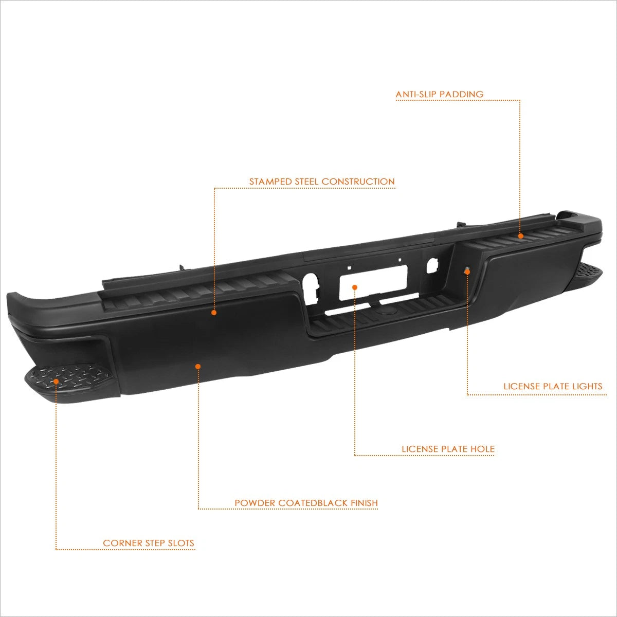 Rear Step Pad Bumper for Silverado/Sierra 2500HD/3500HD (2015–2019)