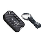 Carbon Fiber 3-Button Key Shell with Keychain for Honda (2013-2020)