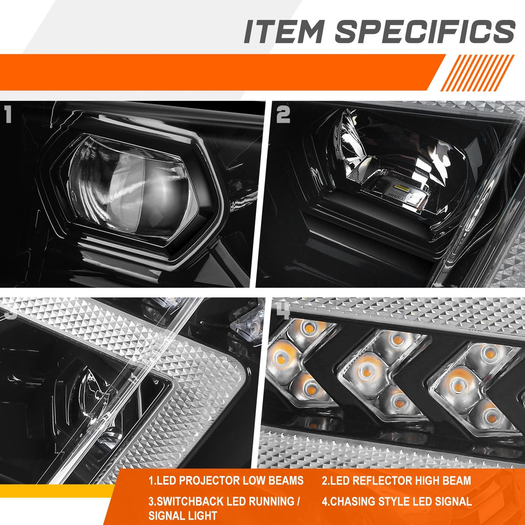 Full LED DRL Sequential Signal Projector Headlights for Ford F-150 (2021–2023)
