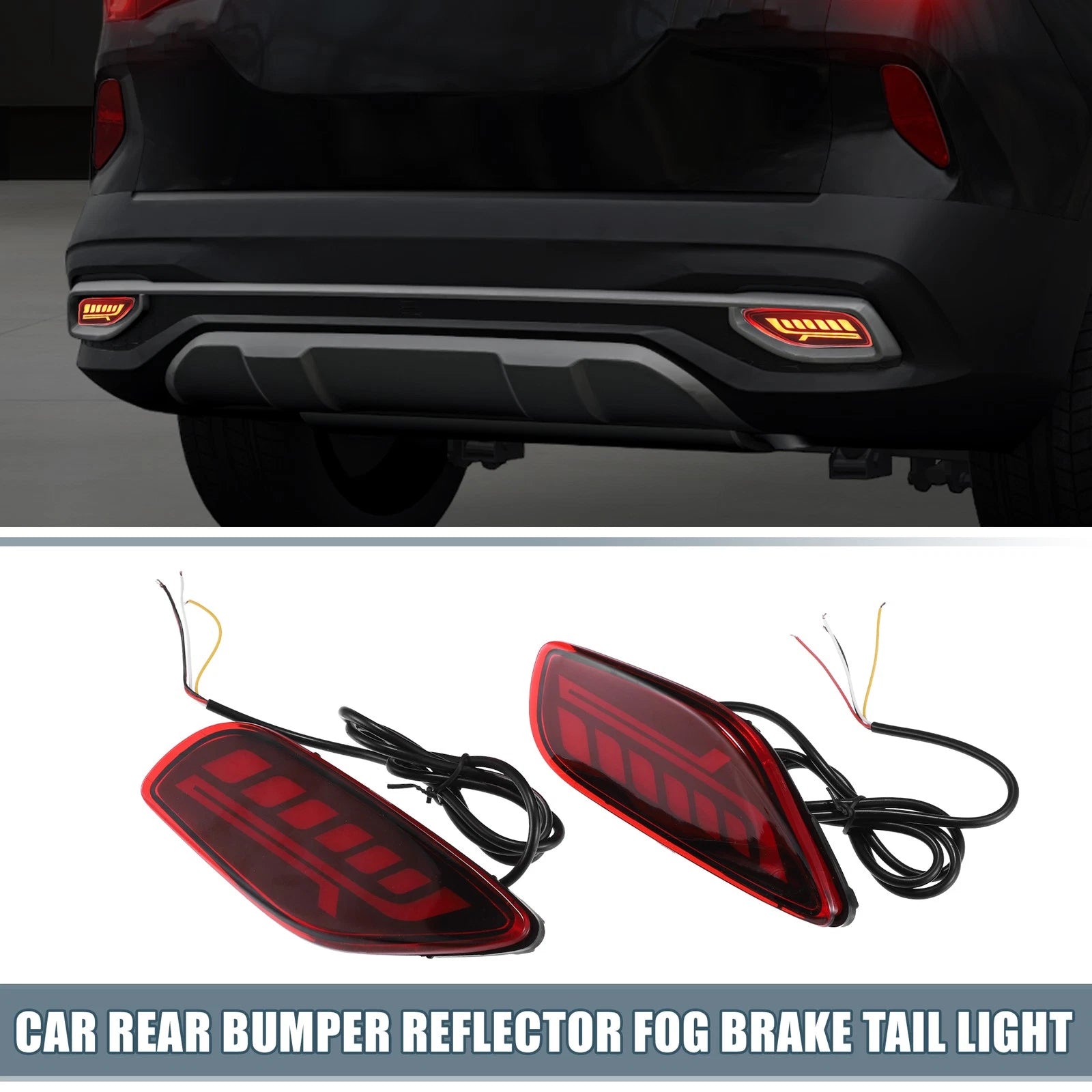 2X Rear Bumper Reflector LED Brake Turn Signal Tail Light for Kia Seltos (2019–2023)