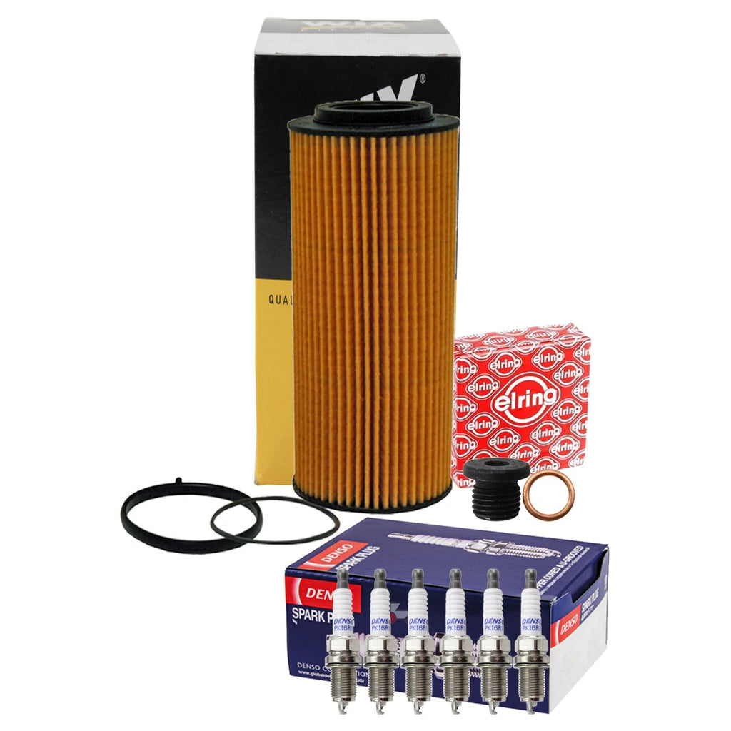 Wix Engine Oil Filter & Denso Spark Plugs Set for Audi A4 A5 Quattro (2005–2009)