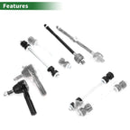 8 Pcs Front Suspension Kit Tie Rod Ends Sway Bar Link for Ford 