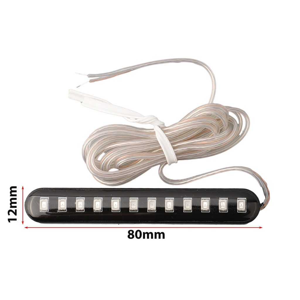 2X LED Turn Signal Lights for Motorcycle (DC 12V) Amber Flowing Water Strip