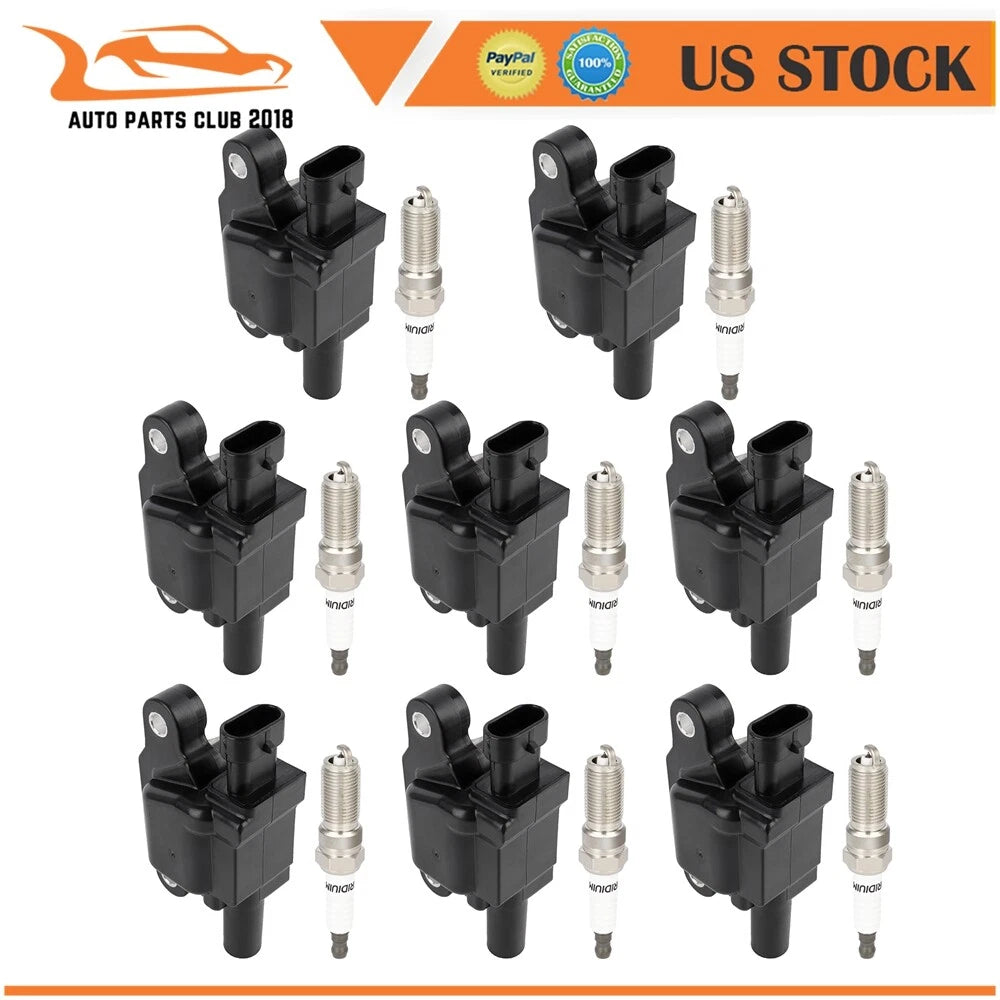 Set of 8 Ignition Coils and Spark Plugs for GMC Yukon XL (2015–2020)