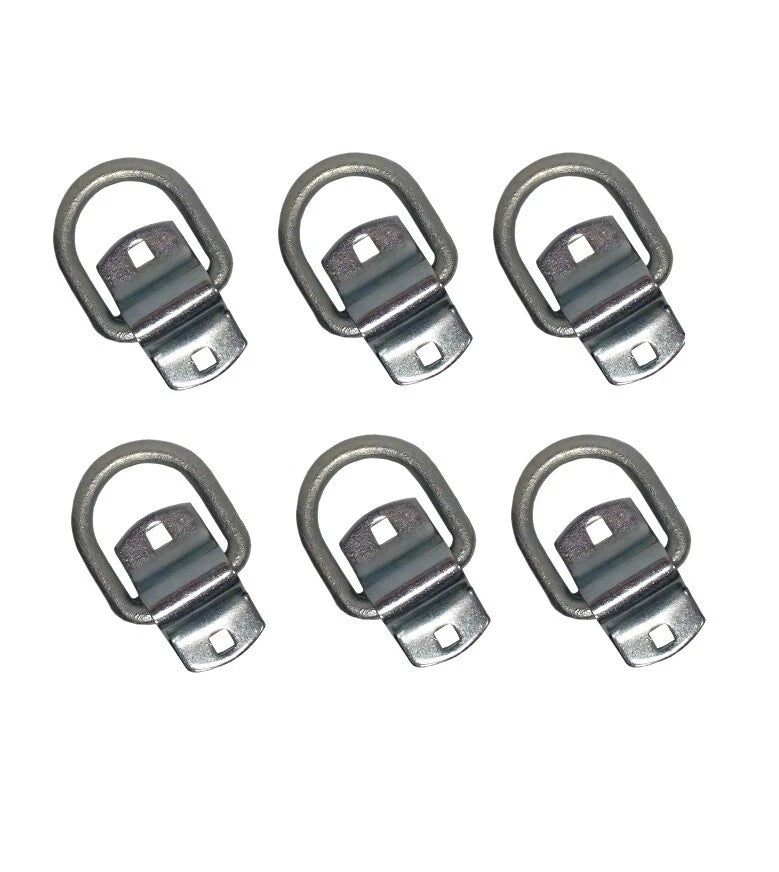 6 Bolt-On D-Rings for Car Trailer (1/2")