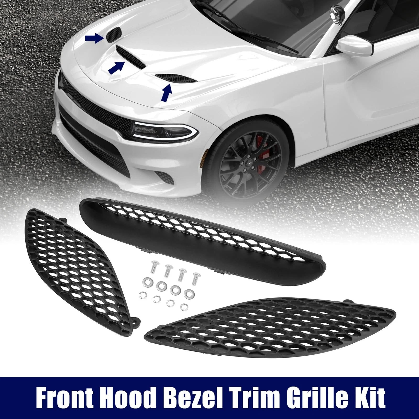 Hood Bezel Trim Grill Kit for Dodge Charger (2015–2020) 68202462AB