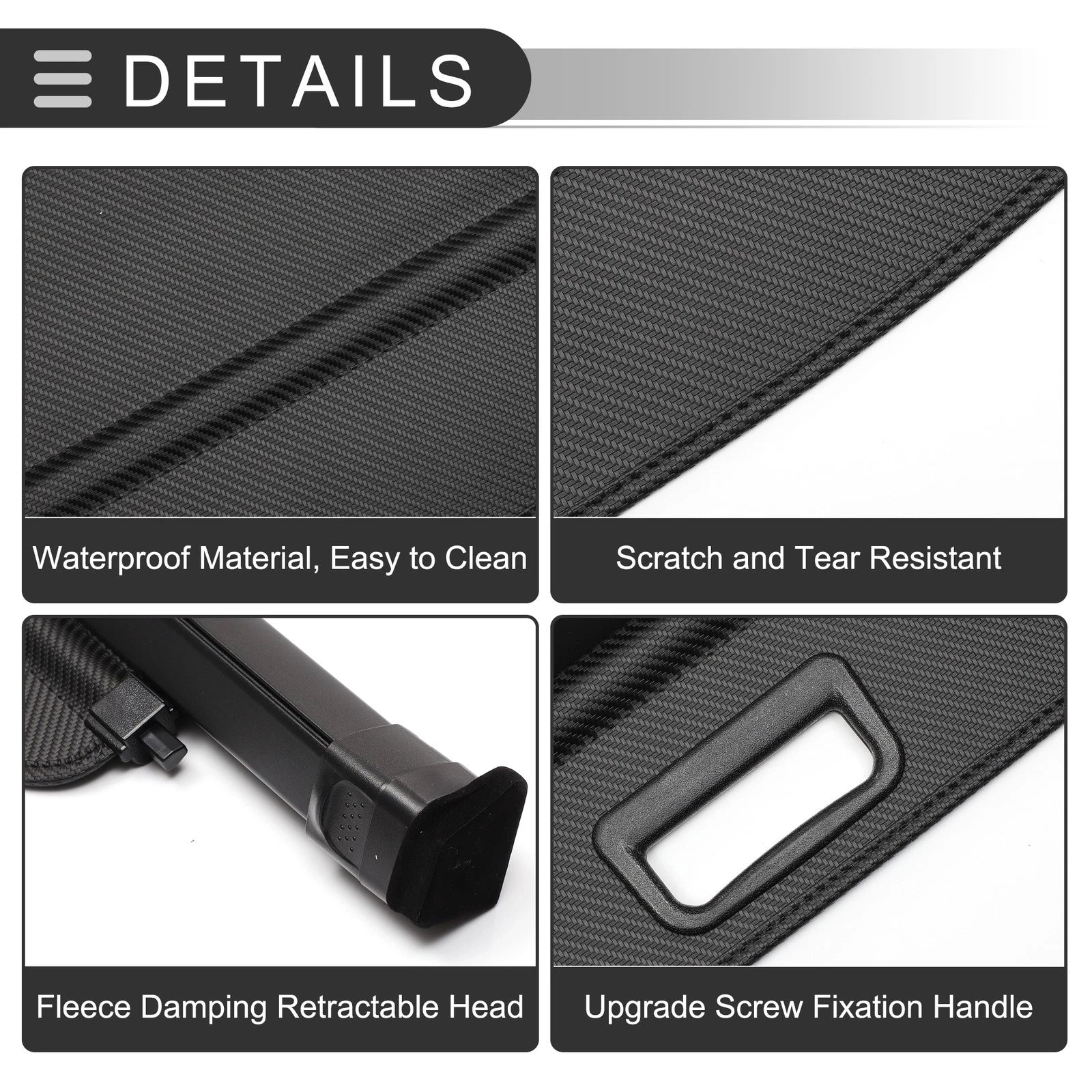 Retractable Cargo Cover for Mazda CX-90 (2024) Carbon Fiber Black