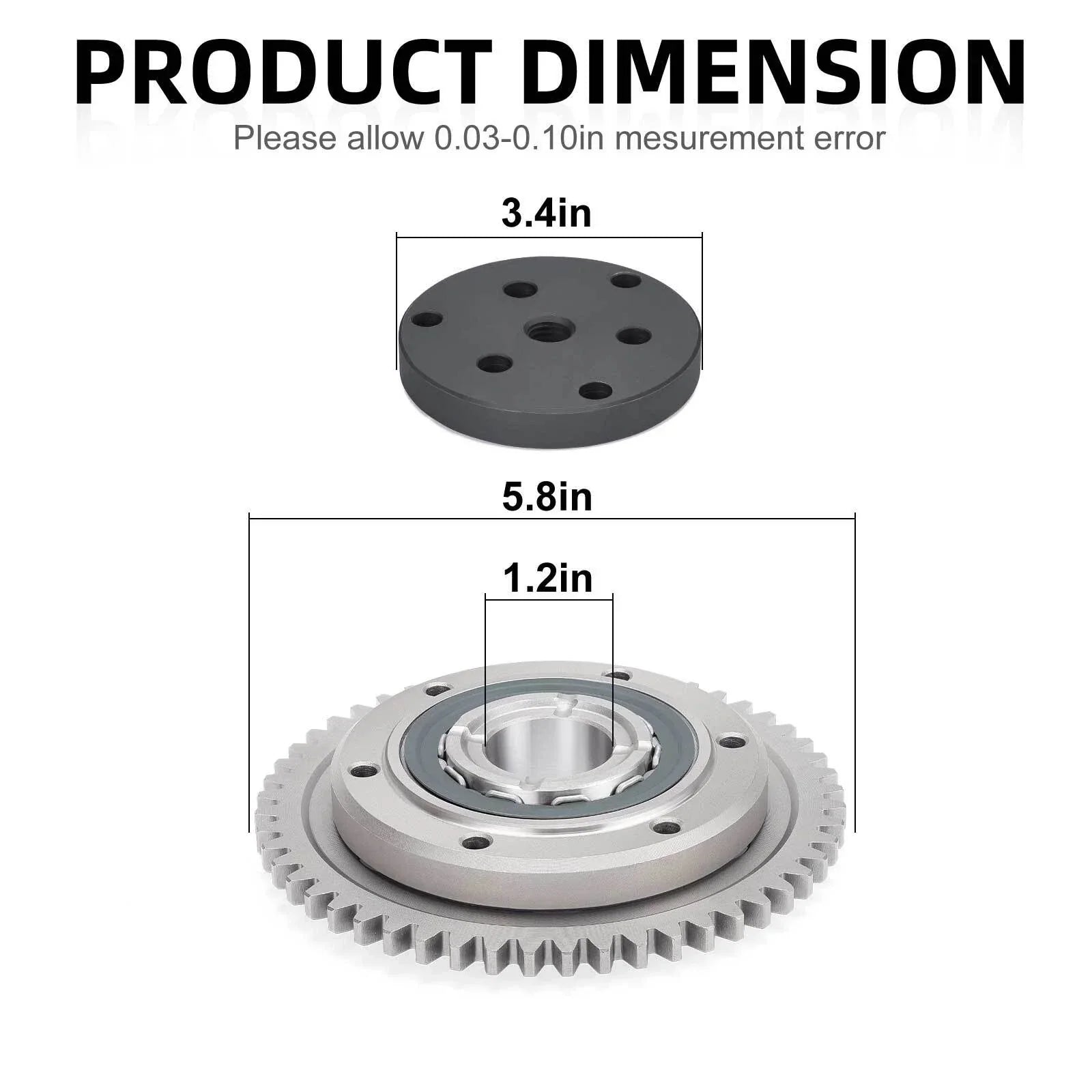 One Way Starter Clutch Bearing Gear Kit w/ Puller for Yamaha Raptor 660R (2002–2003)