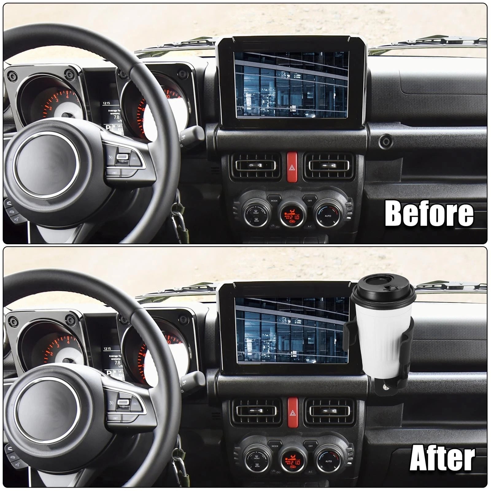 Adjustable Phone Drink Cup Mount Holder Set for Suzuki Jimny (2019–2021)