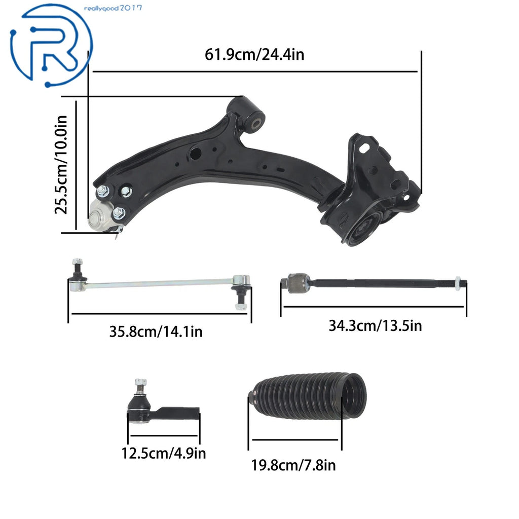 Set of 12 Front Lower Control Arms Tie Rods Sway Bar Kit for Honda CR-V (2007–2011)